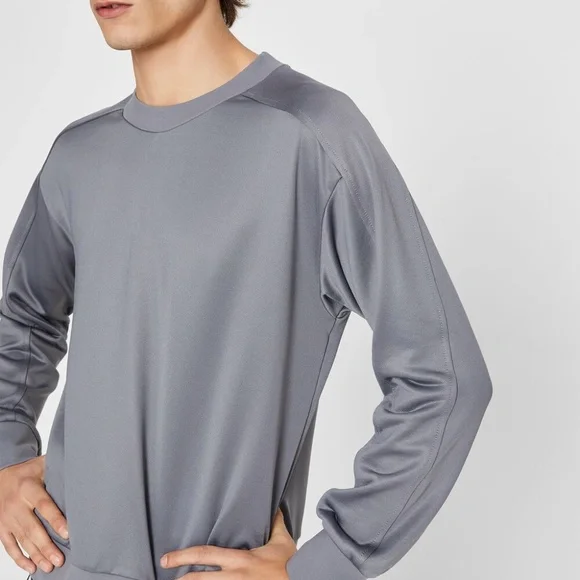 Tech Terry Sweatshirt w/Stripe Rib- Brand New- NEVER WORN- SLATE/IVORY (SEE PIC)
